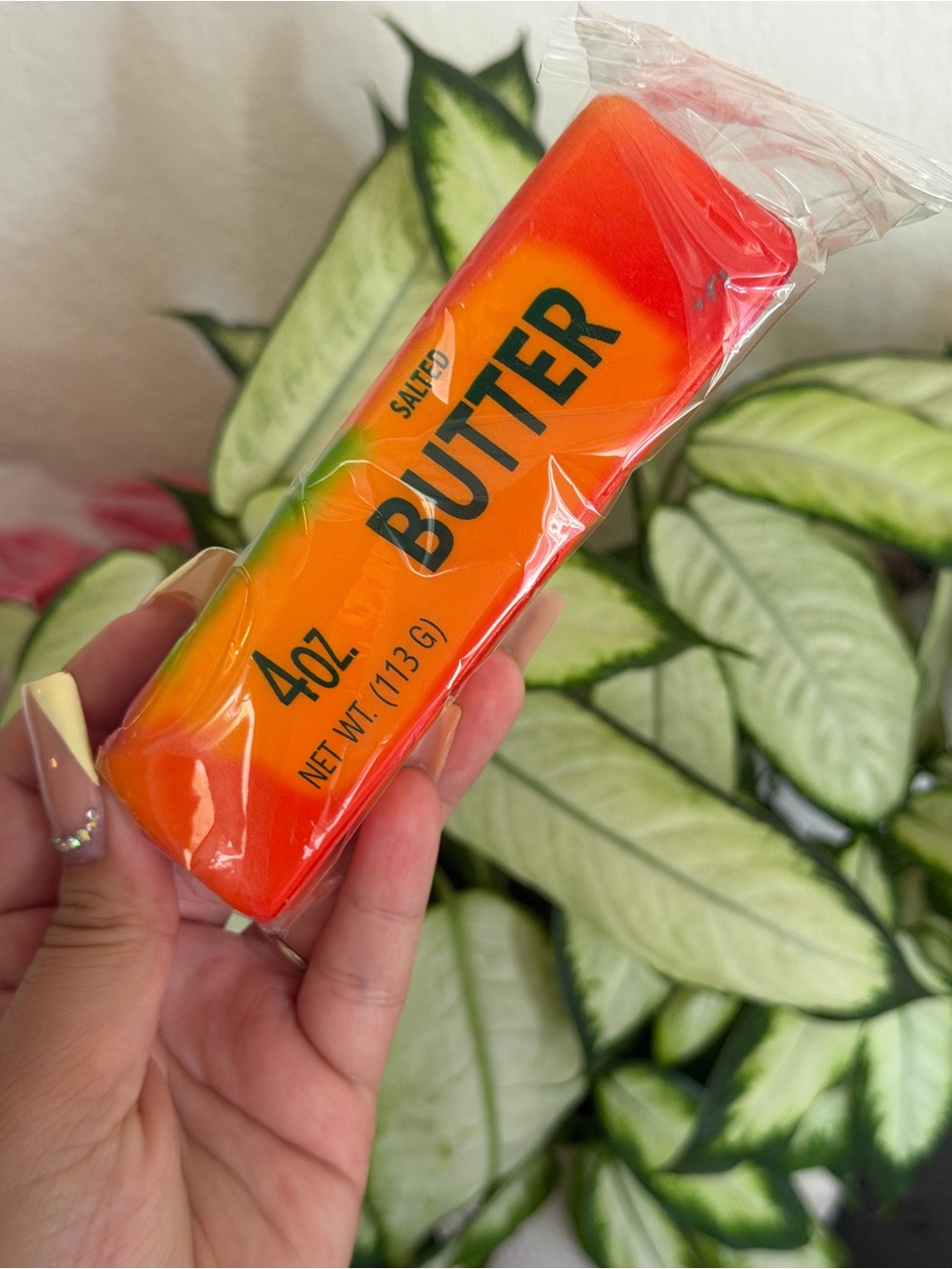 Salted Butter Bar Squishy  - Orange Red Gradient